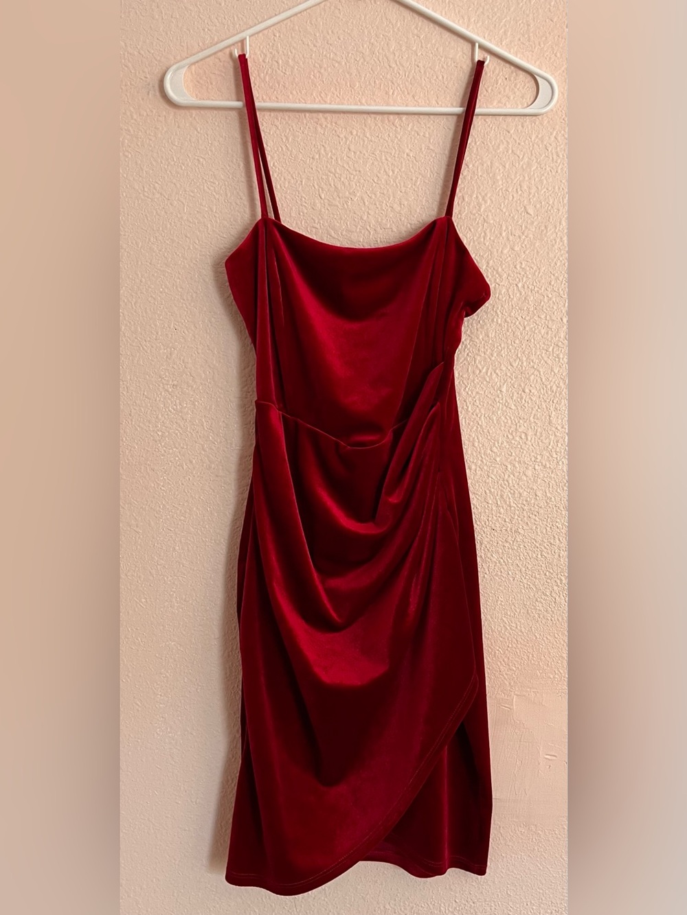 Windsor Red Velvet Cowl Neck Slip Dress